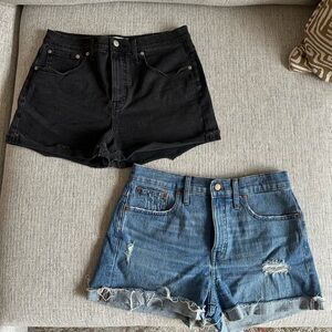 Madewell high rise denim shorts - 2 pairs